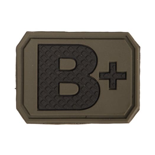 Mil-Tec – 3D Blood Type Patch – B Positive (olive) - airsoftneeds.nl